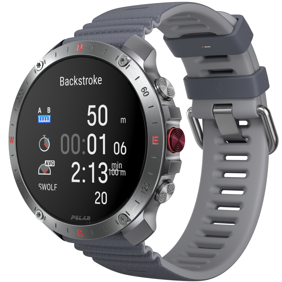 Polar Grit X2 Pro смарт-годинник спортивний водонепроникний ударостійкий чоловічий жіночий військовий з компасом Silver-Grey  PL-900110287-S/L