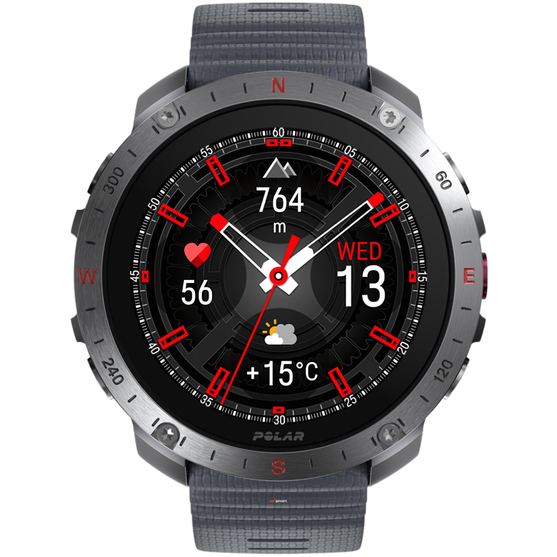 Polar Grit X2 Pro смарт-годинник спортивний водонепроникний ударостійкий чоловічий жіночий військовий з компасом Silver-Grey  PL-900110287-S/L