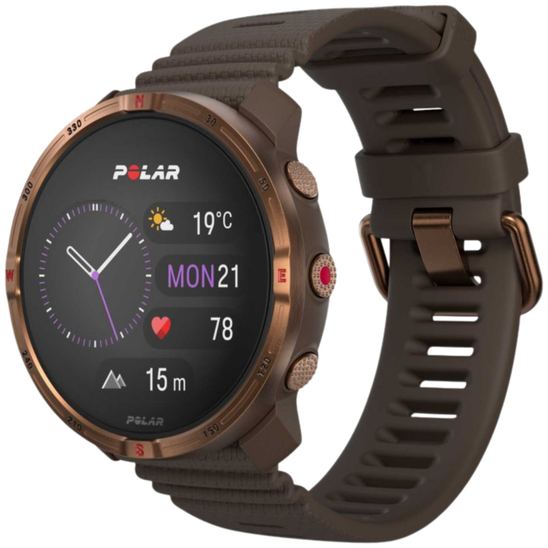 Смарт-годинник Polar Grit X2 Brown Copper для спорту, бігу, плавання, туризму, водонепроникний