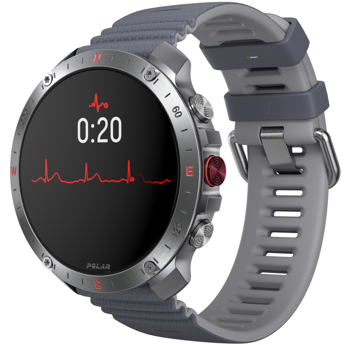 Polar Grit X2 Pro смарт-годинник спортивний водонепроникний ударостійкий чоловічий жіночий військовий з компасом Silver-Grey  PL-900110287-S/L