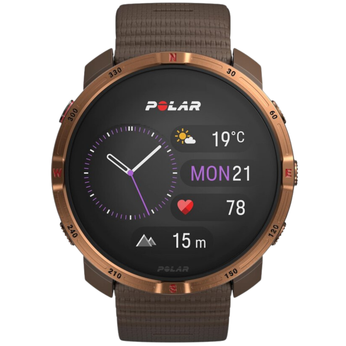 Смарт-годинник Polar Grit X2 Brown Copper для спорту, бігу, плавання, туризму, водонепроникний