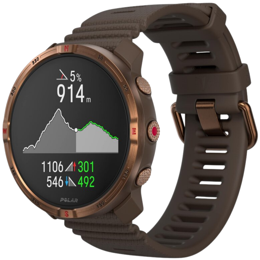 Смарт-годинник Polar Grit X2 Brown Copper для спорту, бігу, плавання, туризму, водонепроникний