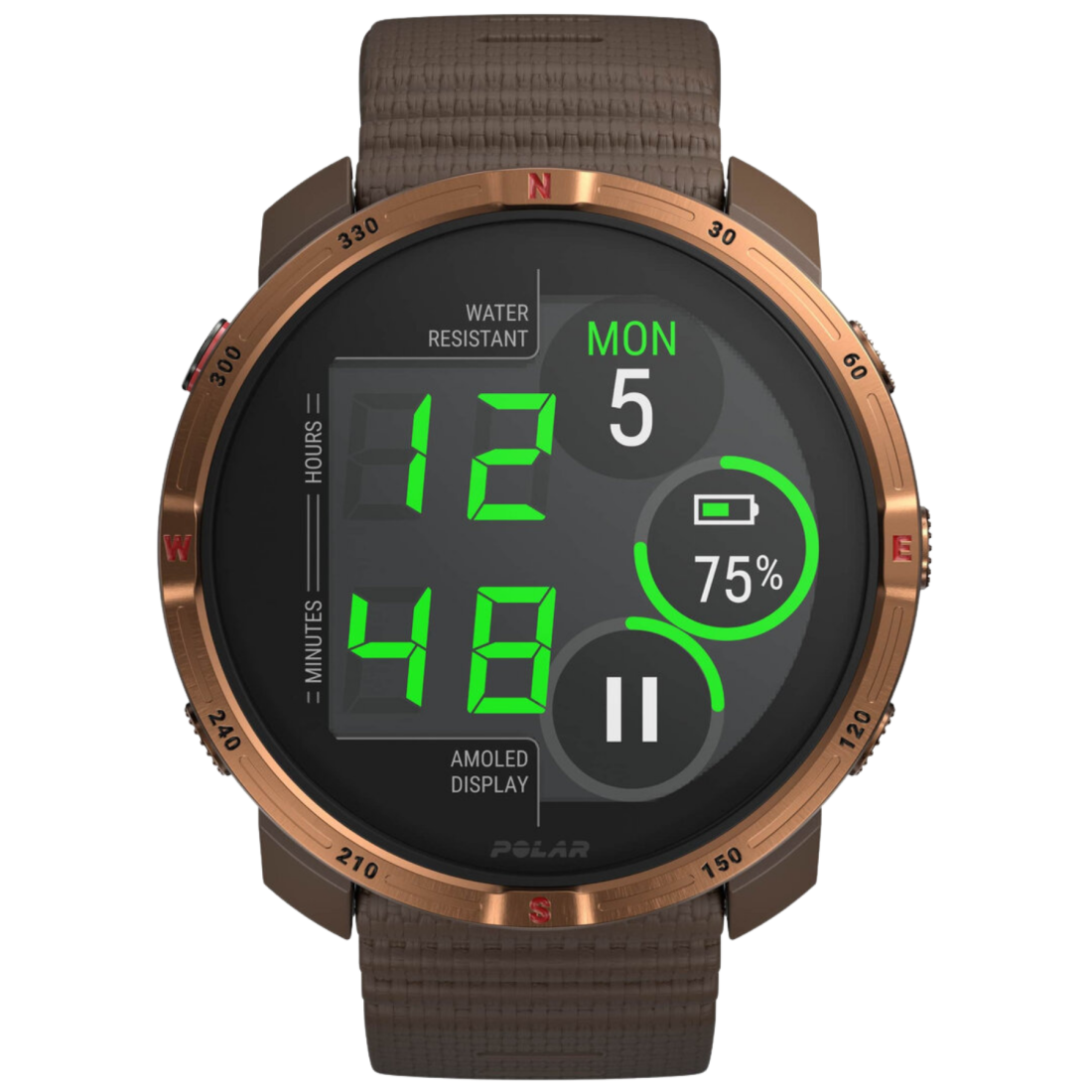 Смарт-годинник Polar Grit X2 Brown Copper для спорту, бігу, плавання, туризму, водонепроникний