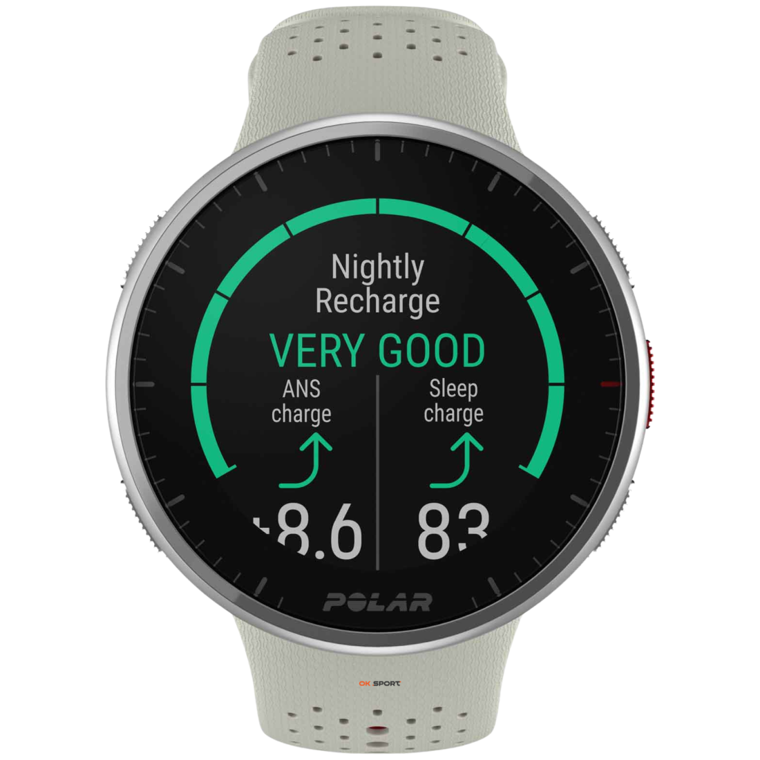Polar Pacer Pro спортивний годинник з барометром, GPS і пульсоміром Snow White 900102180