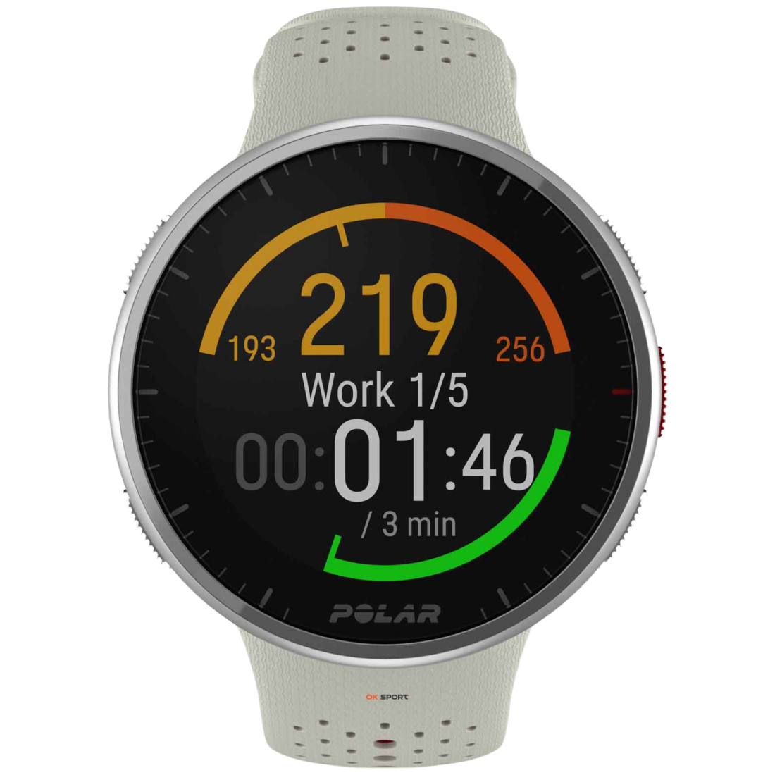 Polar Pacer Pro спортивний годинник з барометром, GPS і пульсоміром Snow White 900102180