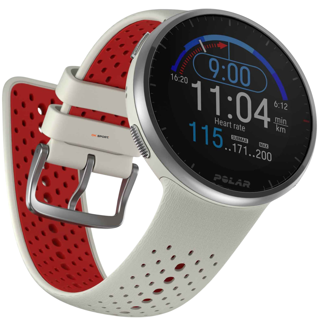 Polar Pacer Pro спортивний годинник з барометром, GPS і пульсоміром Snow White 900102180