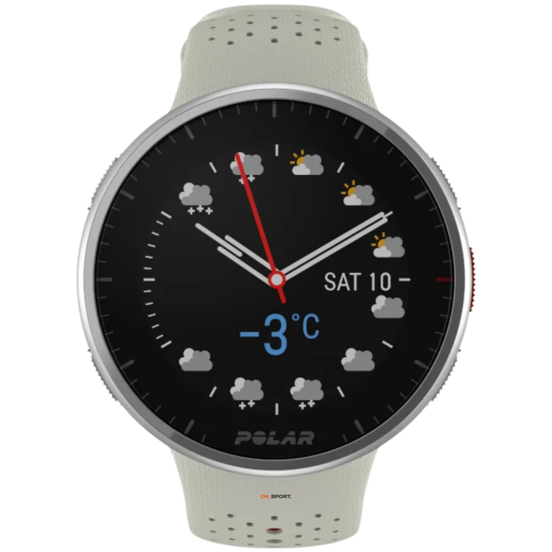 Polar Pacer Pro спортивний годинник з барометром, GPS і пульсоміром Snow White 900102180