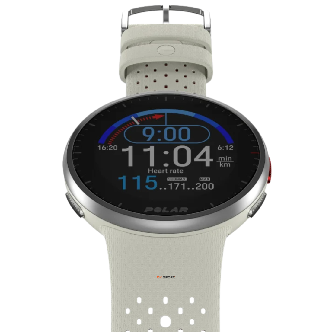 Polar Pacer Pro спортивний годинник з барометром, GPS і пульсоміром Snow White 900102180