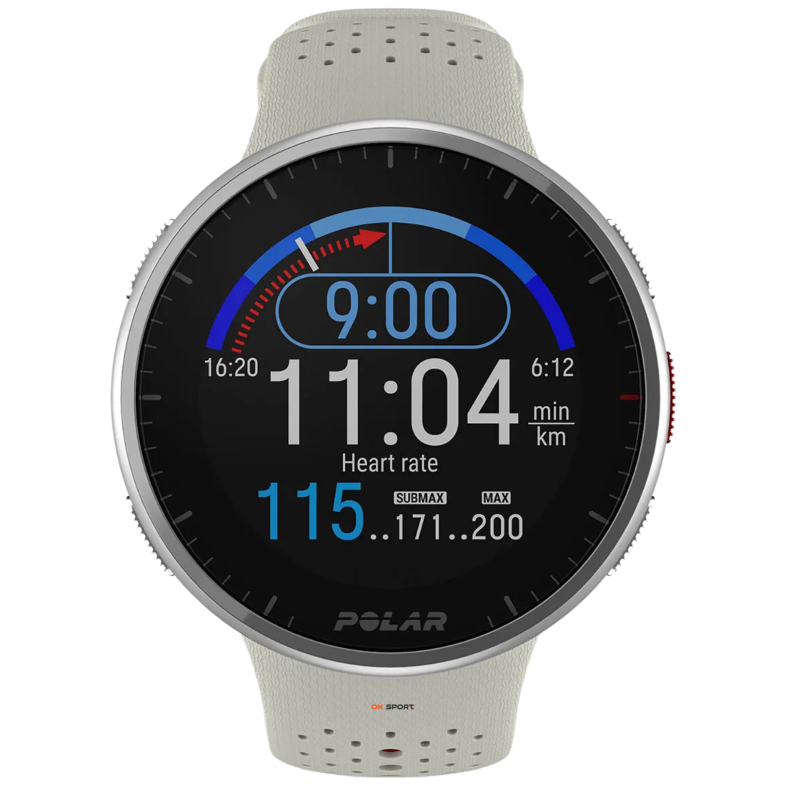 Polar Pacer Pro спортивний годинник з барометром, GPS і пульсоміром Snow White 900102180