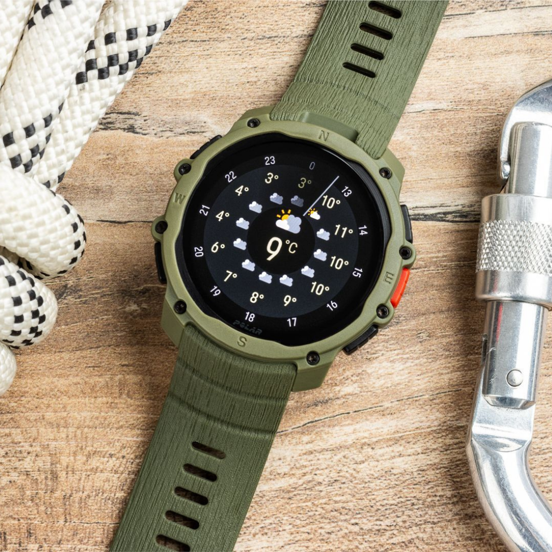 Годинник чоловічий для спорту Polar Street X Forest Green з GPS та ліхтариком