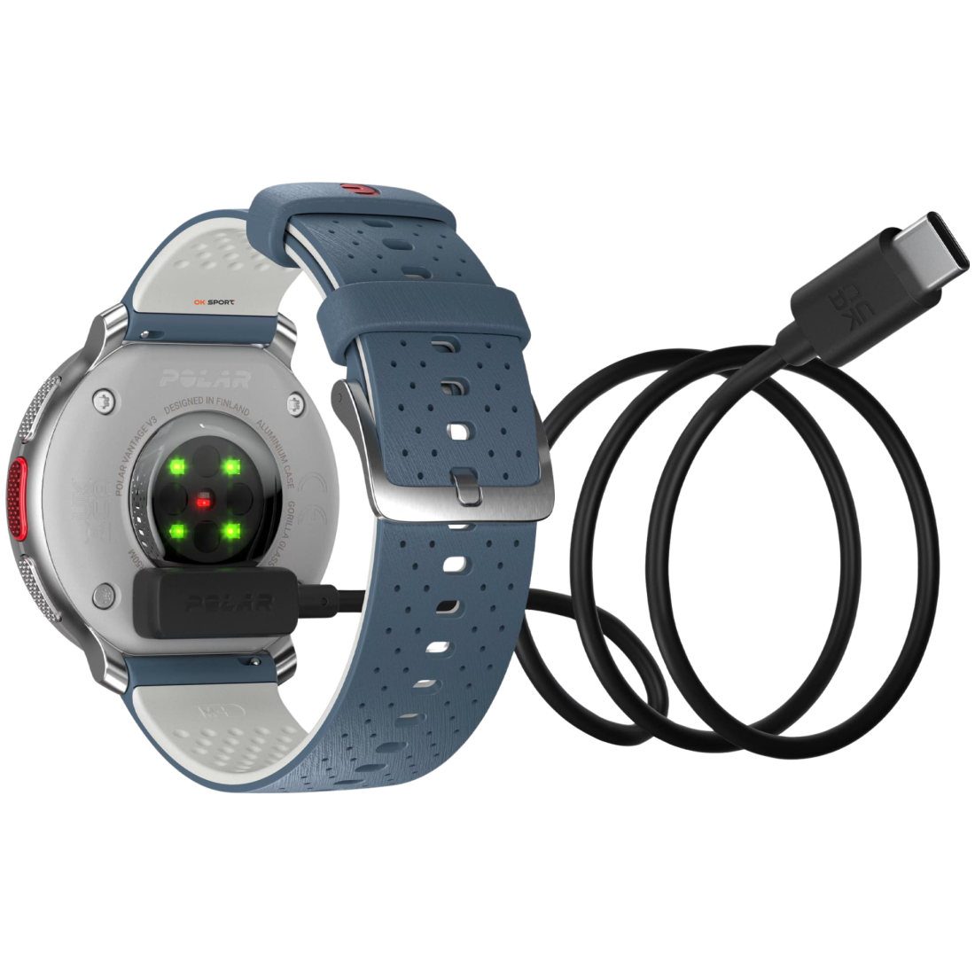Polar Vantage V3 Sky Blue годинник спортивний смарт на руку для бігу водонепроникний преміум-класу мультиспорт