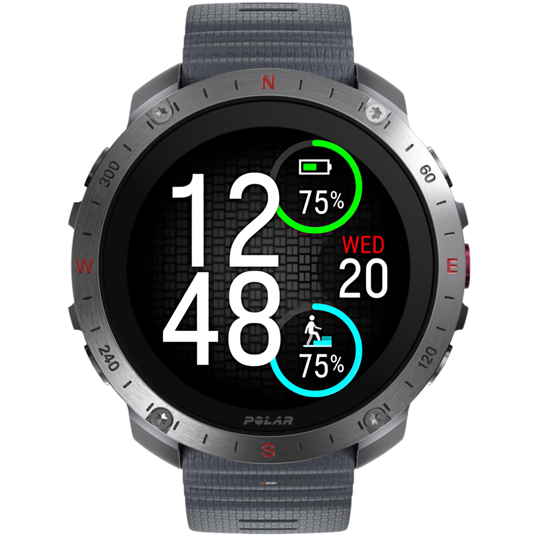 Polar Grit X2 Pro смарт-годинник спортивний водонепроникний ударостійкий чоловічий жіночий військовий з компасом Silver-Grey  PL-900110287-S/L