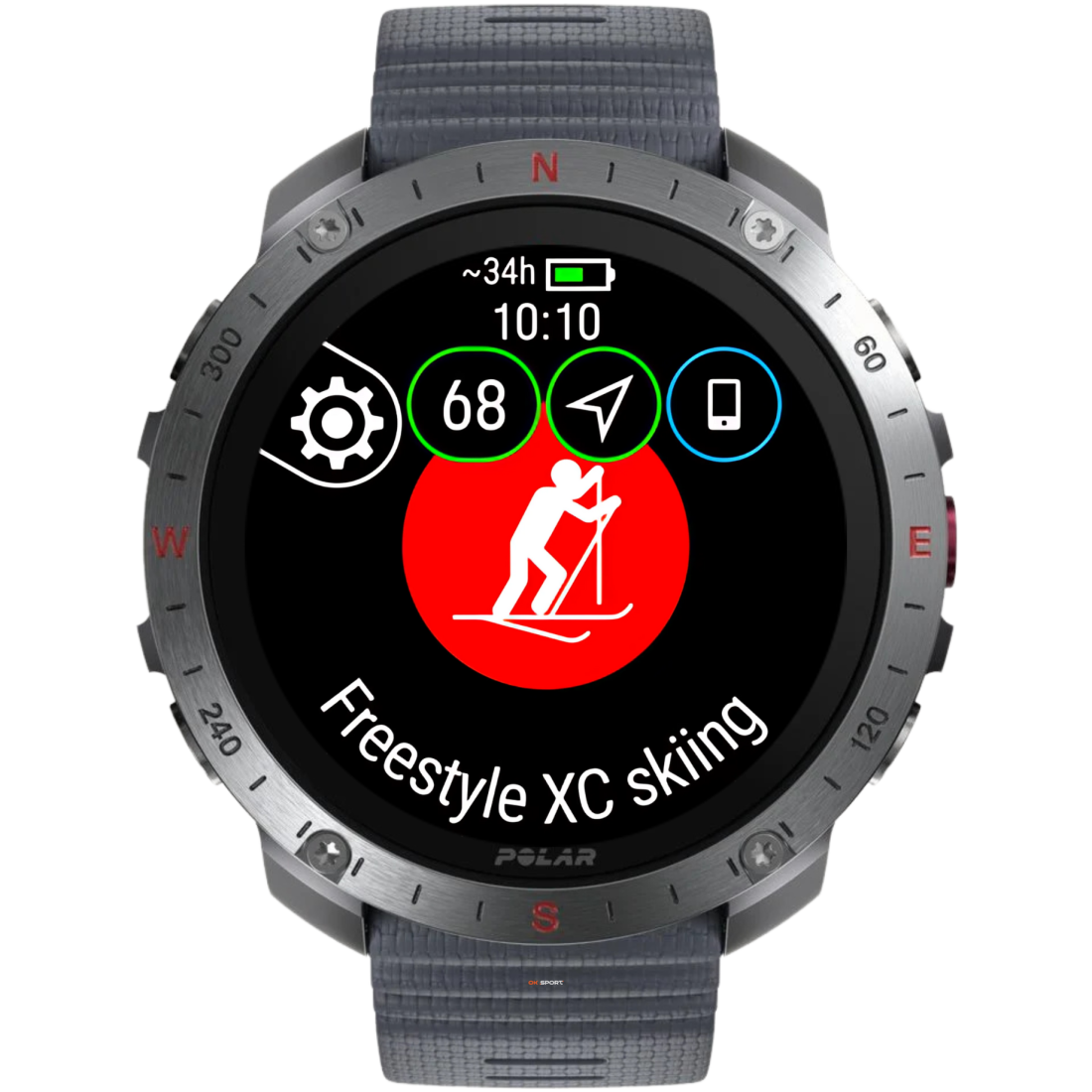 Polar Grit X2 Pro смарт-годинник спортивний водонепроникний ударостійкий чоловічий жіночий військовий з компасом Silver-Grey  PL-900110287-S/L