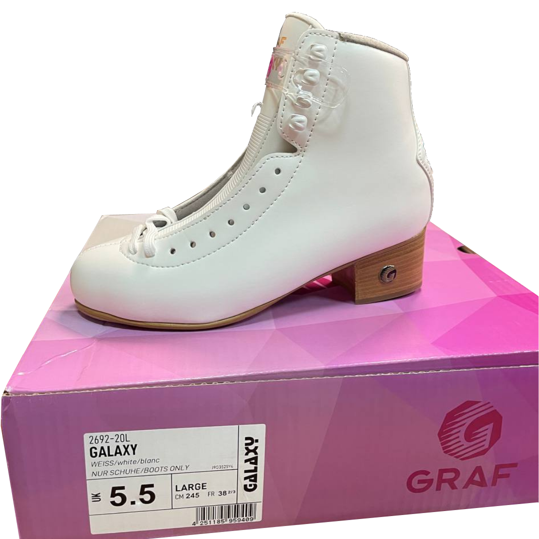 Фігурні черевики жіночі професійні Graf Galaxy Extra Light White для фігурного катання та танців на льоду