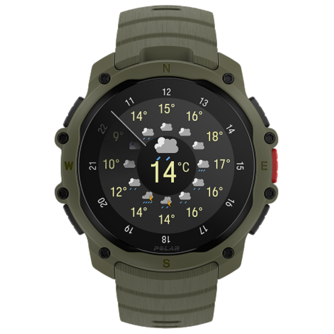 Годинник чоловічий для спорту Polar Street X Forest Green з GPS та ліхтариком