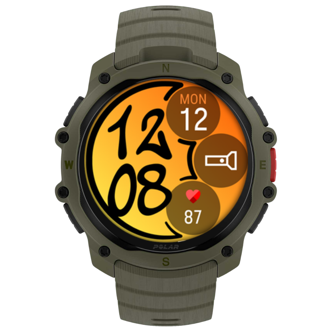 Годинник чоловічий для спорту Polar Street X Forest Green з GPS та ліхтариком