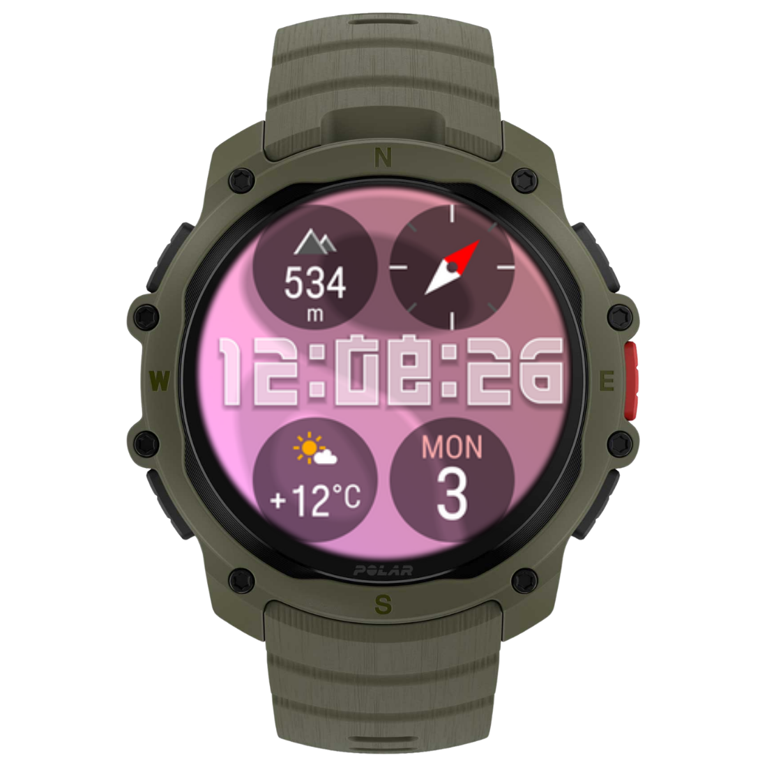 Годинник чоловічий для спорту Polar Street X Forest Green з GPS та ліхтариком
