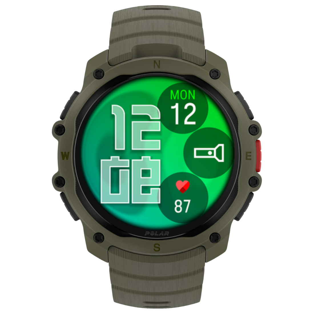 Годинник чоловічий для спорту Polar Street X Forest Green з GPS та ліхтариком