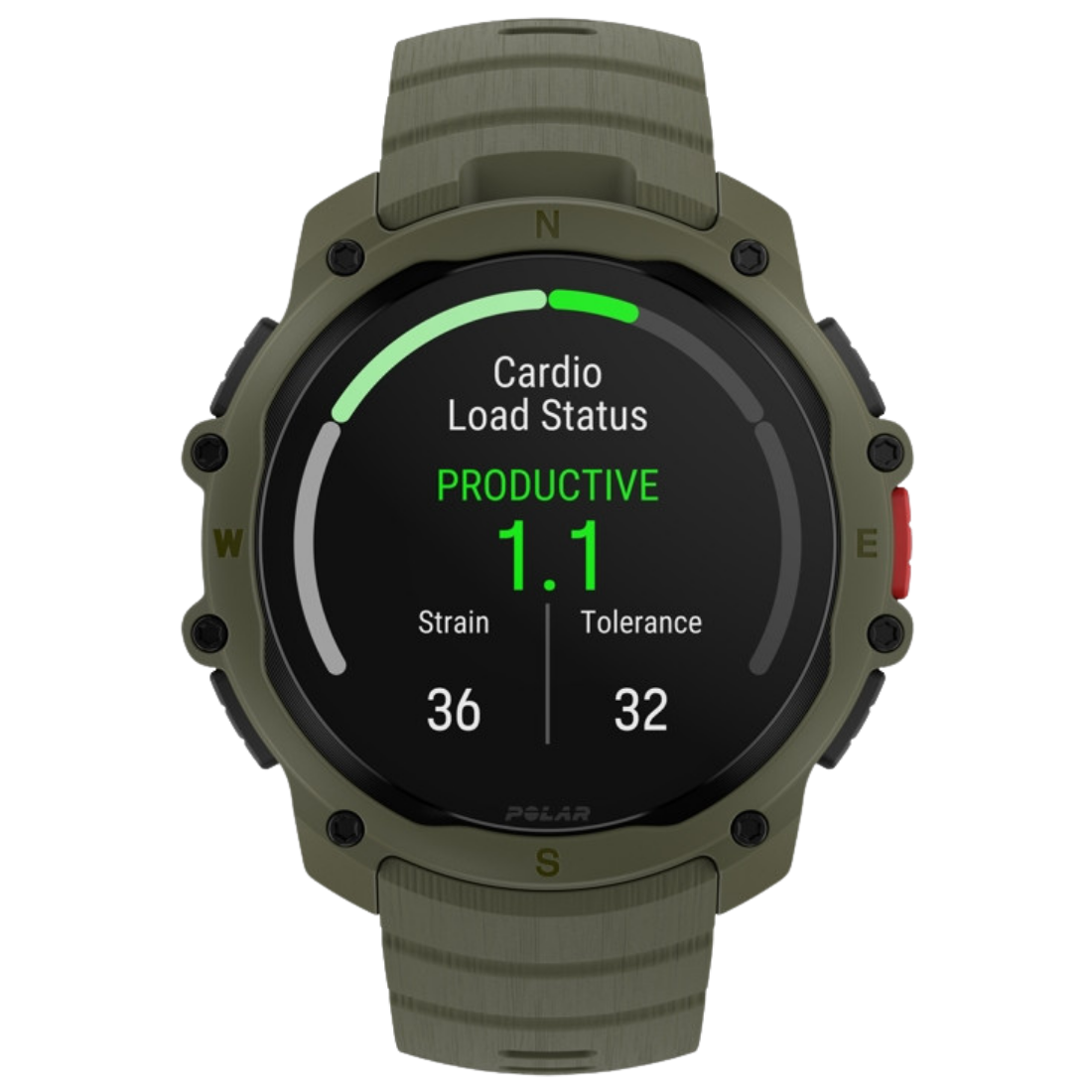 Годинник чоловічий для спорту Polar Street X Forest Green з GPS та ліхтариком