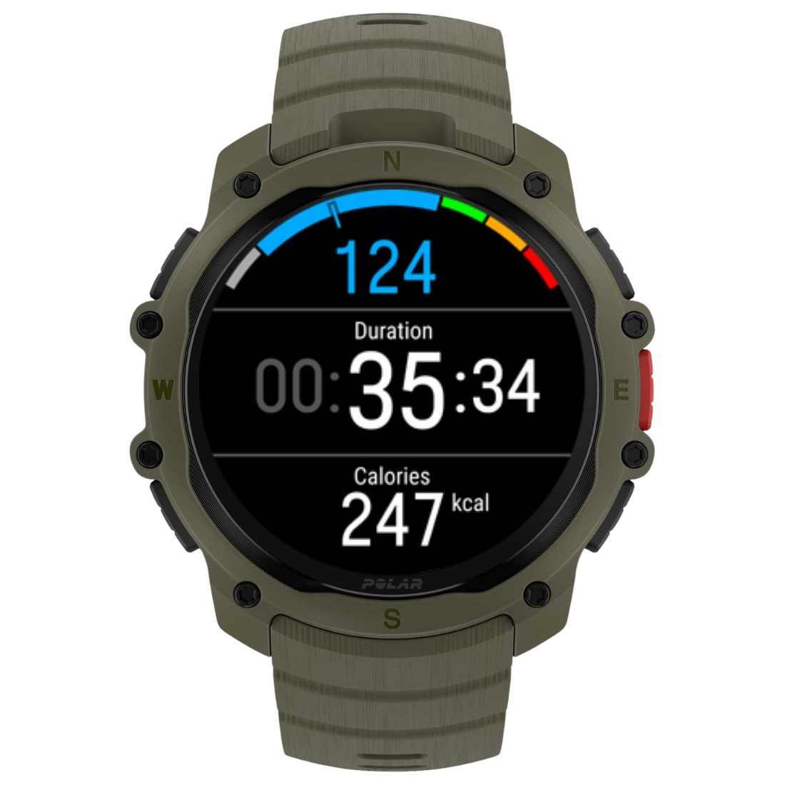 Годинник чоловічий для спорту Polar Street X Forest Green з GPS та ліхтариком