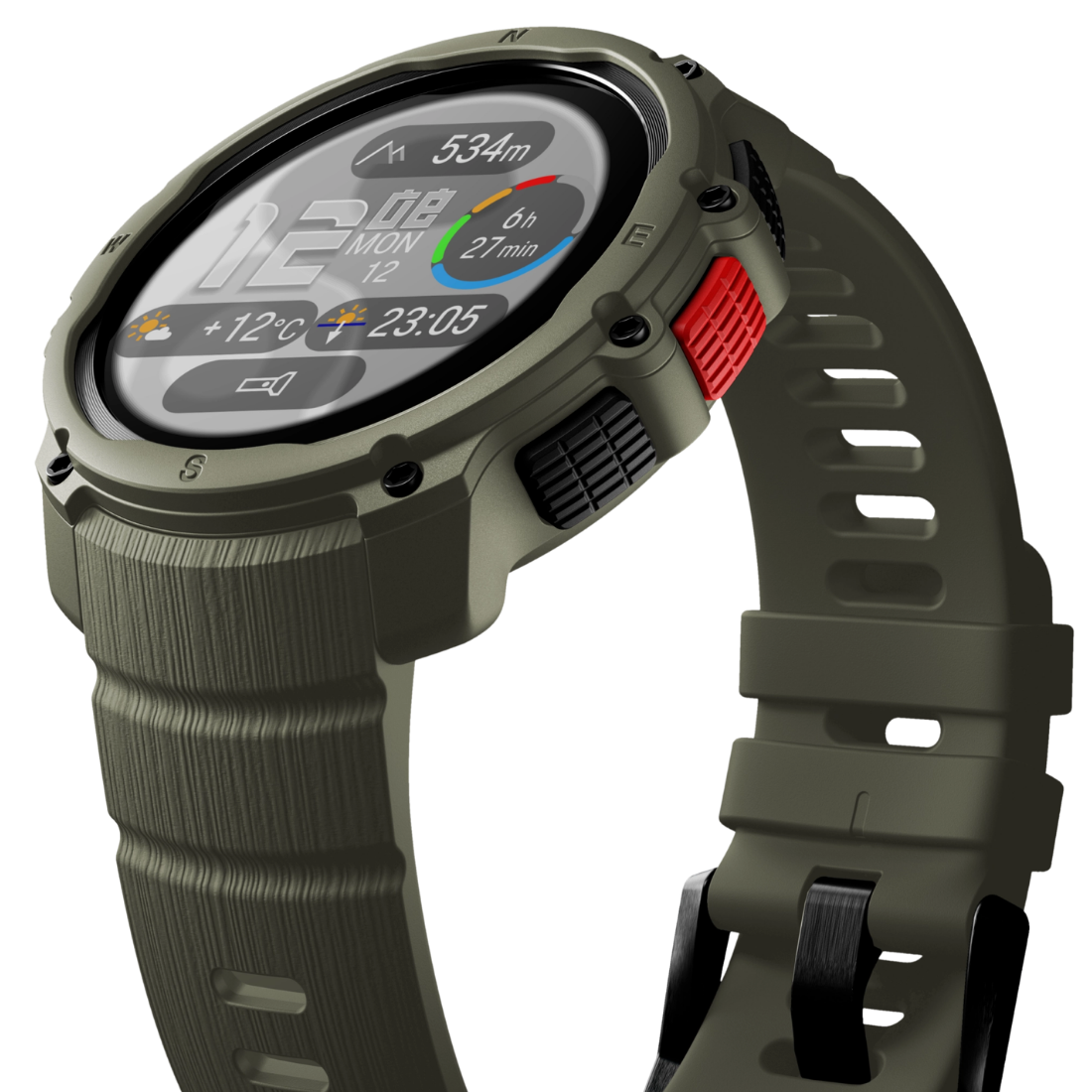 Годинник чоловічий для спорту Polar Street X Forest Green з GPS та ліхтариком