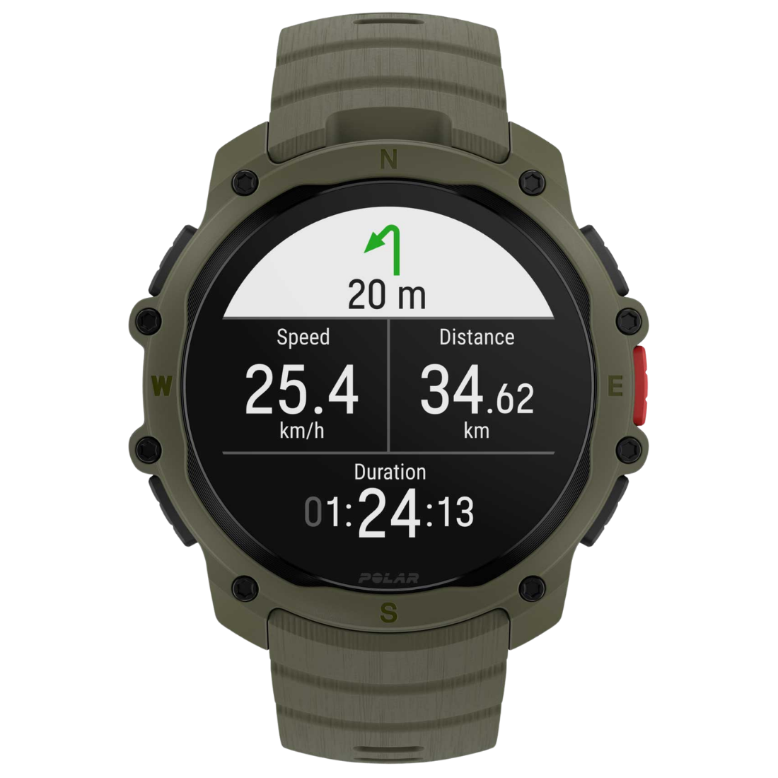 Годинник чоловічий для спорту Polar Street X Forest Green з GPS та ліхтариком
