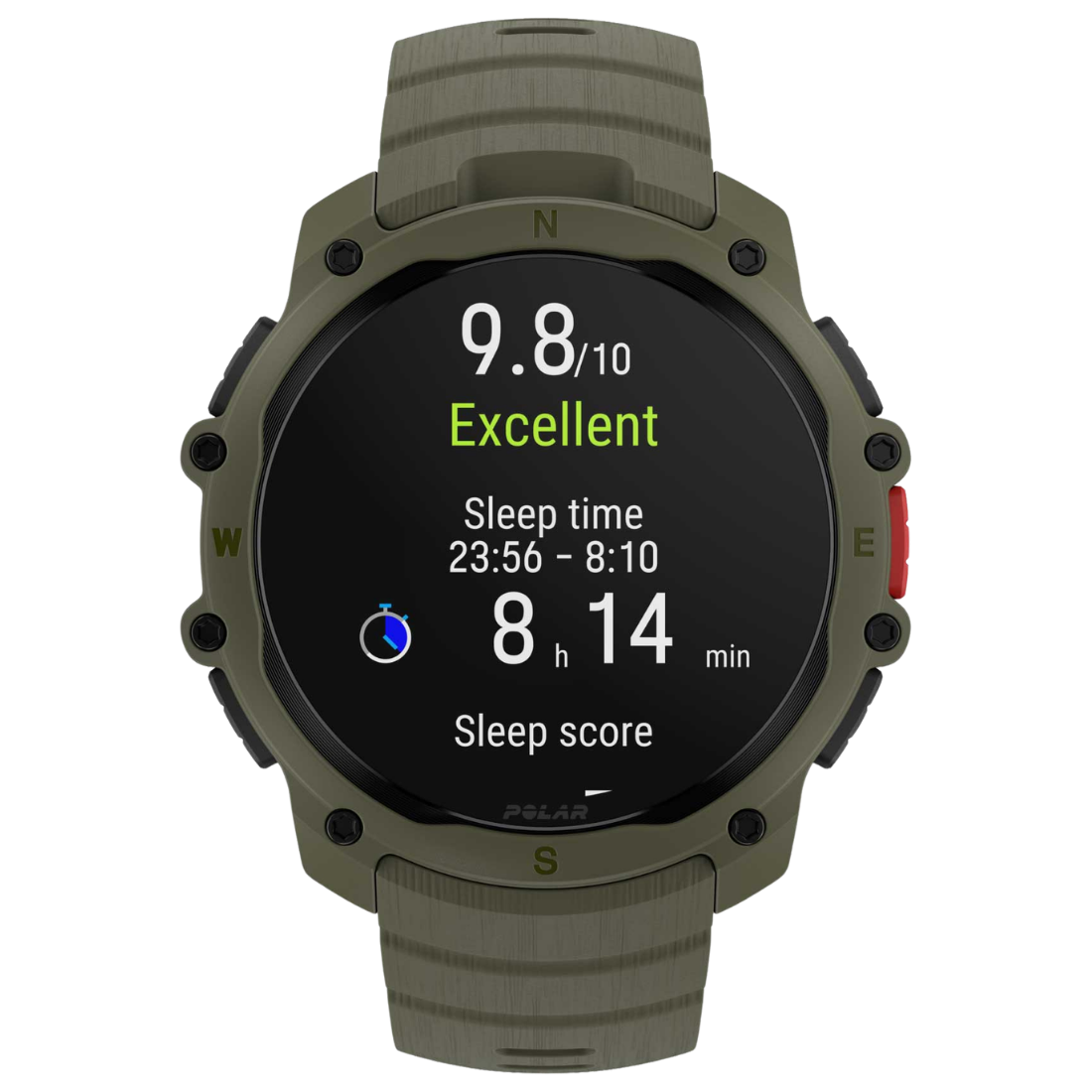 Годинник чоловічий для спорту Polar Street X Forest Green з GPS та ліхтариком
