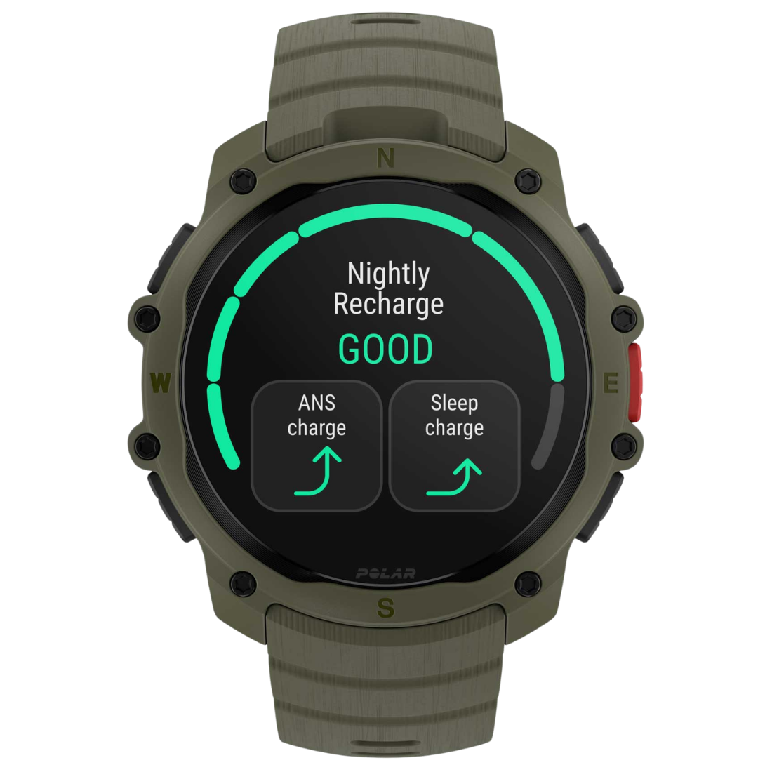 Годинник чоловічий для спорту Polar Street X Forest Green з GPS та ліхтариком