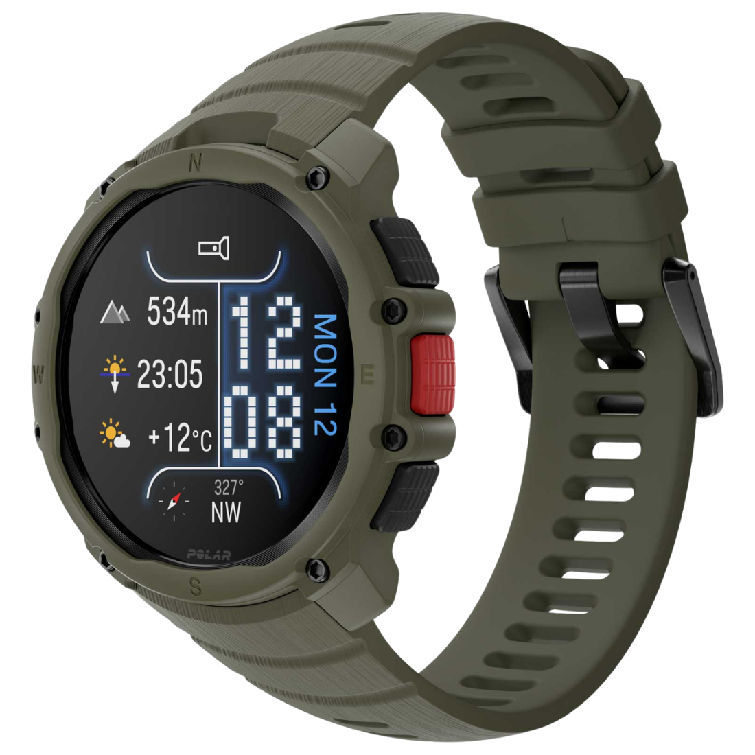 Годинник чоловічий для спорту Polar Street X Forest Green з GPS та ліхтариком
