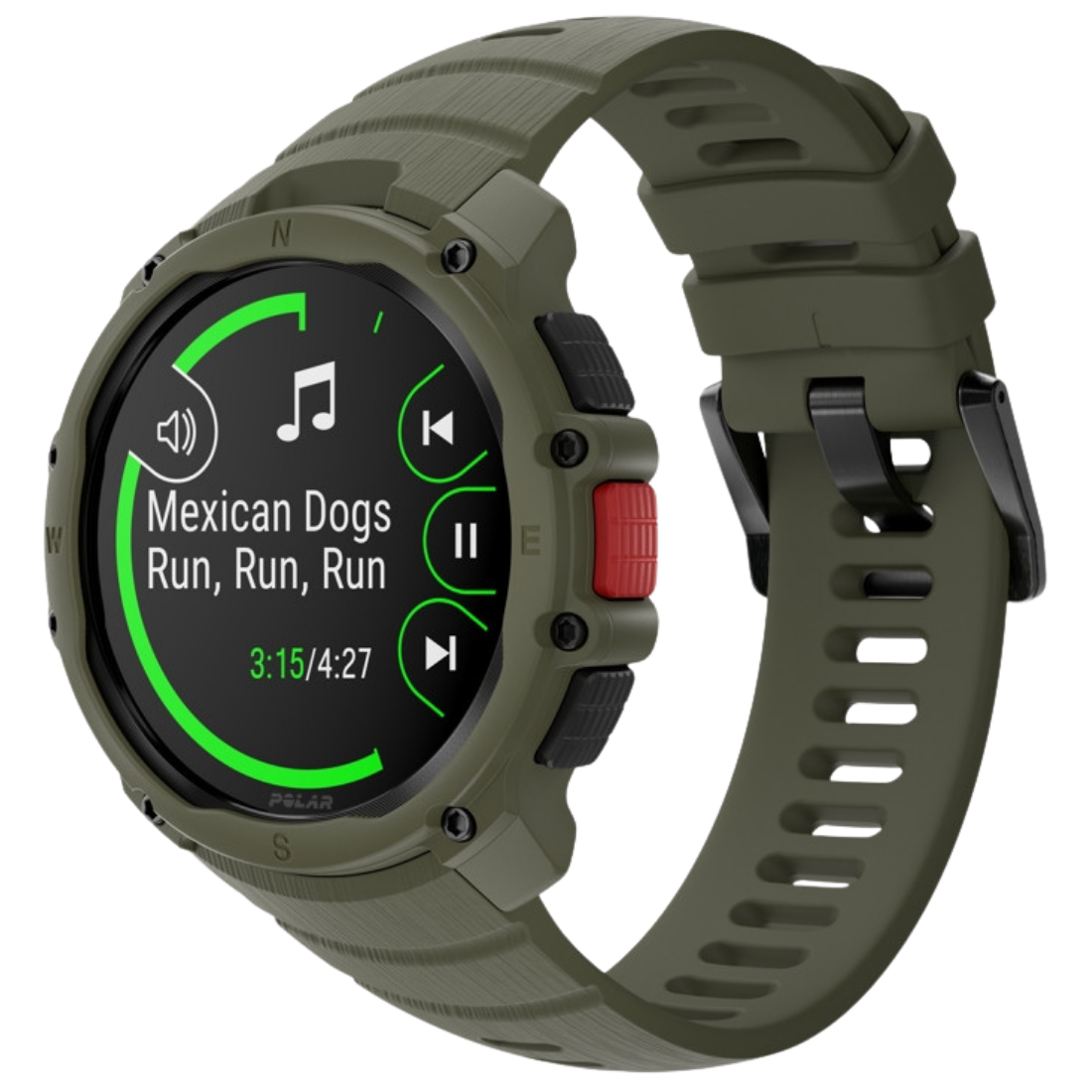 Годинник чоловічий для спорту Polar Street X Forest Green з GPS та ліхтариком