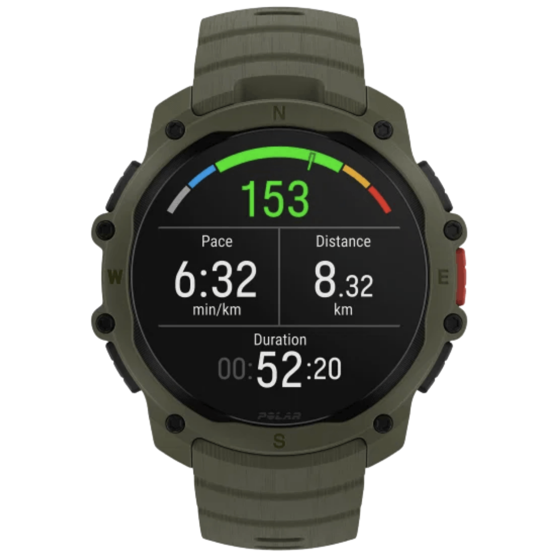 Годинник чоловічий для спорту Polar Street X Forest Green з GPS та ліхтариком