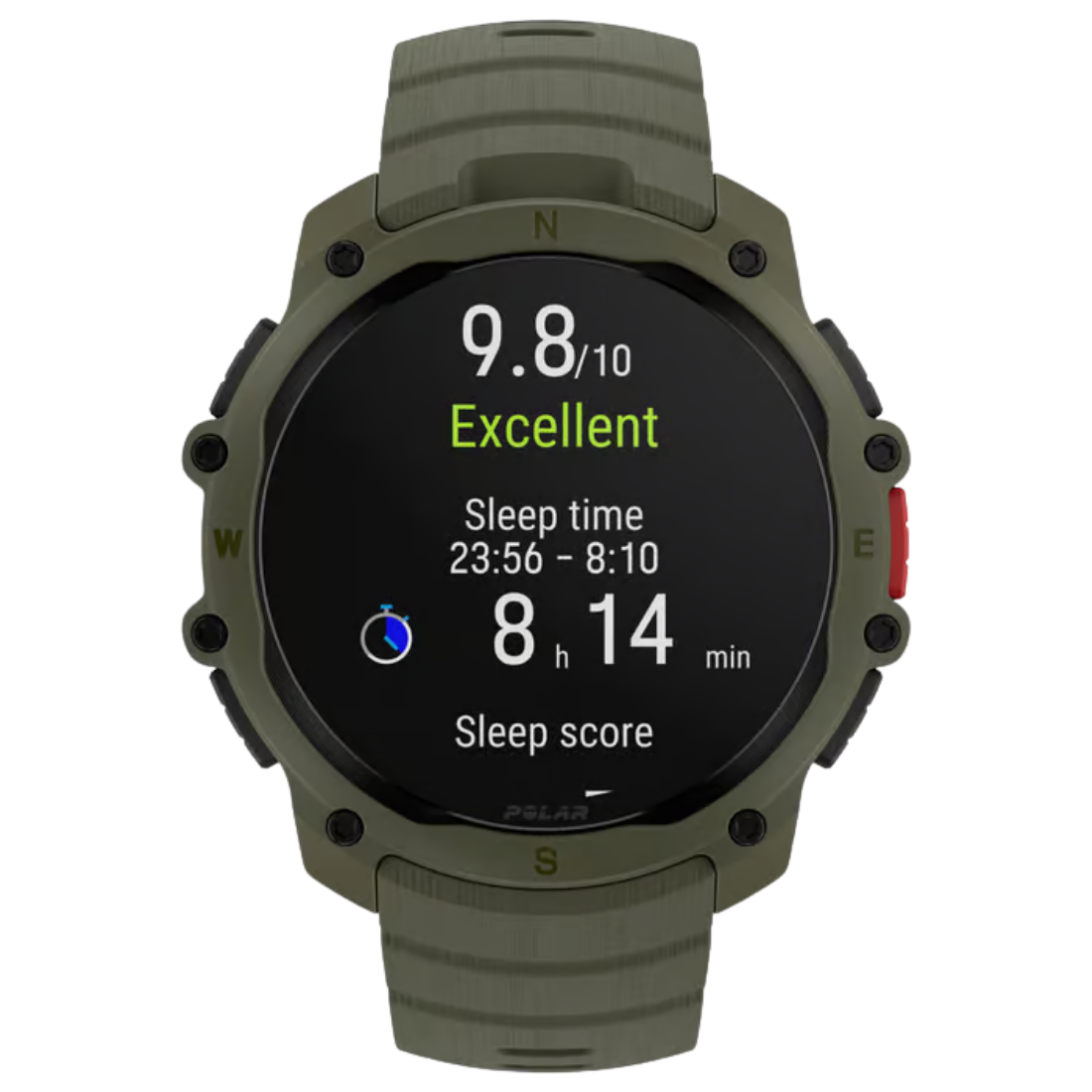 Годинник чоловічий для спорту Polar Street X Forest Green з GPS та ліхтариком