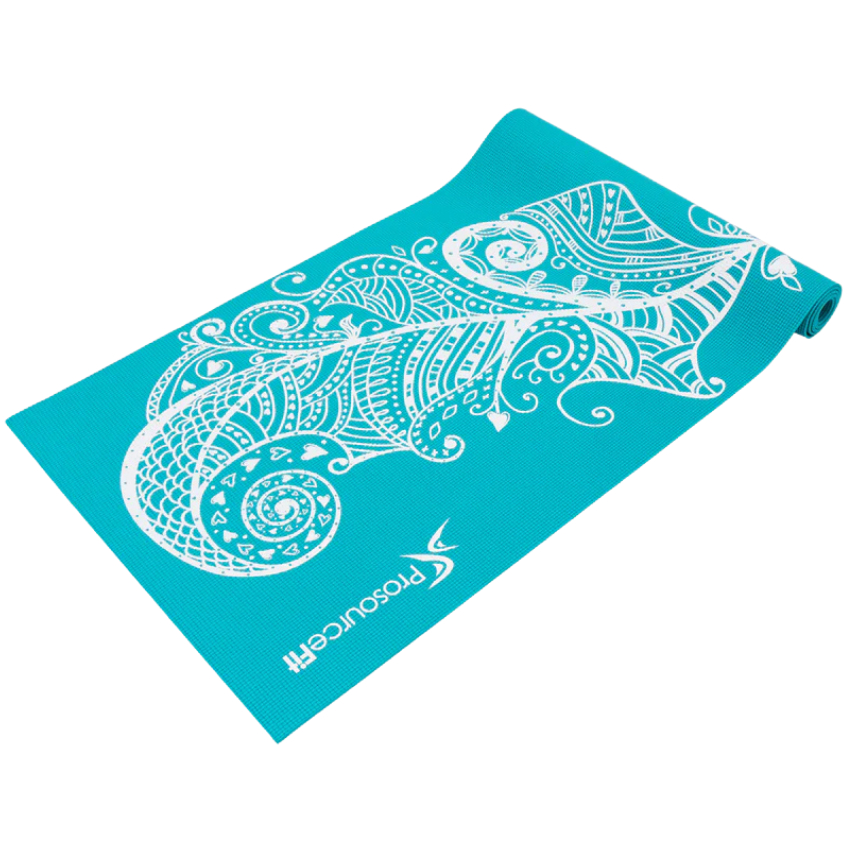 Тонкий килимок для йоги ProsourceFit Feather Yoga Mat 5 мм з малюнком пера, дорожній
