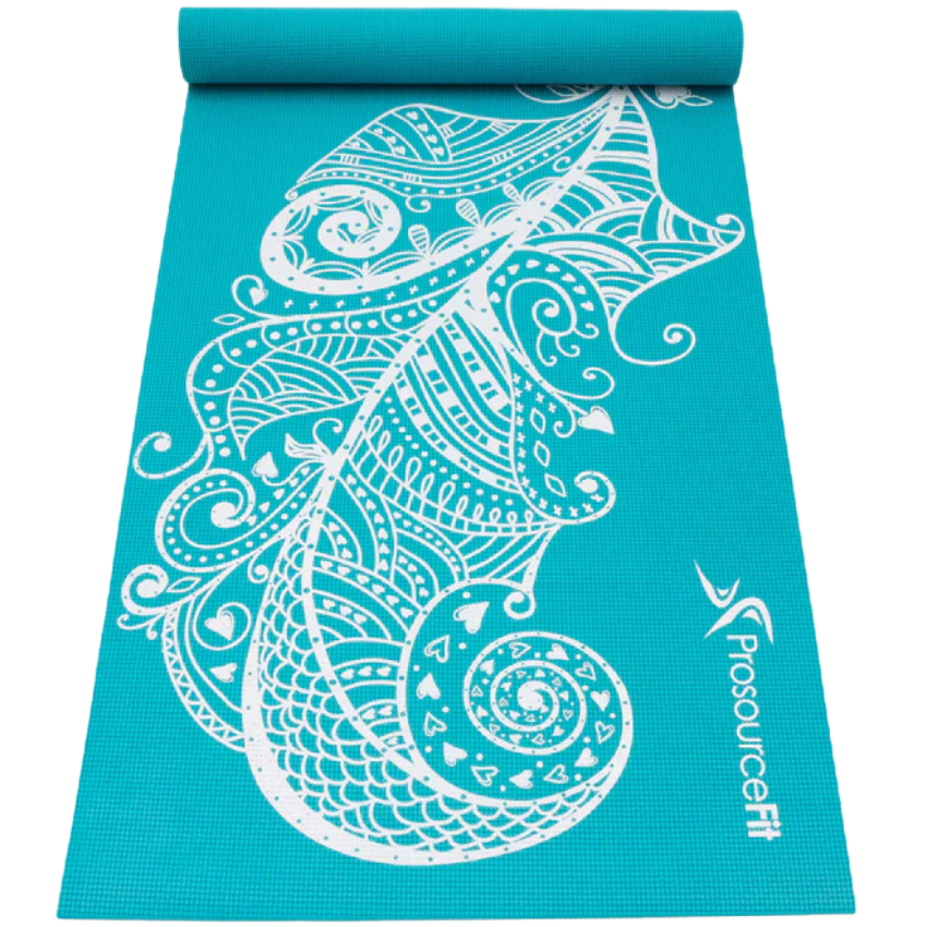 Тонкий килимок для йоги ProsourceFit Feather Yoga Mat 5 мм з малюнком пера, дорожній