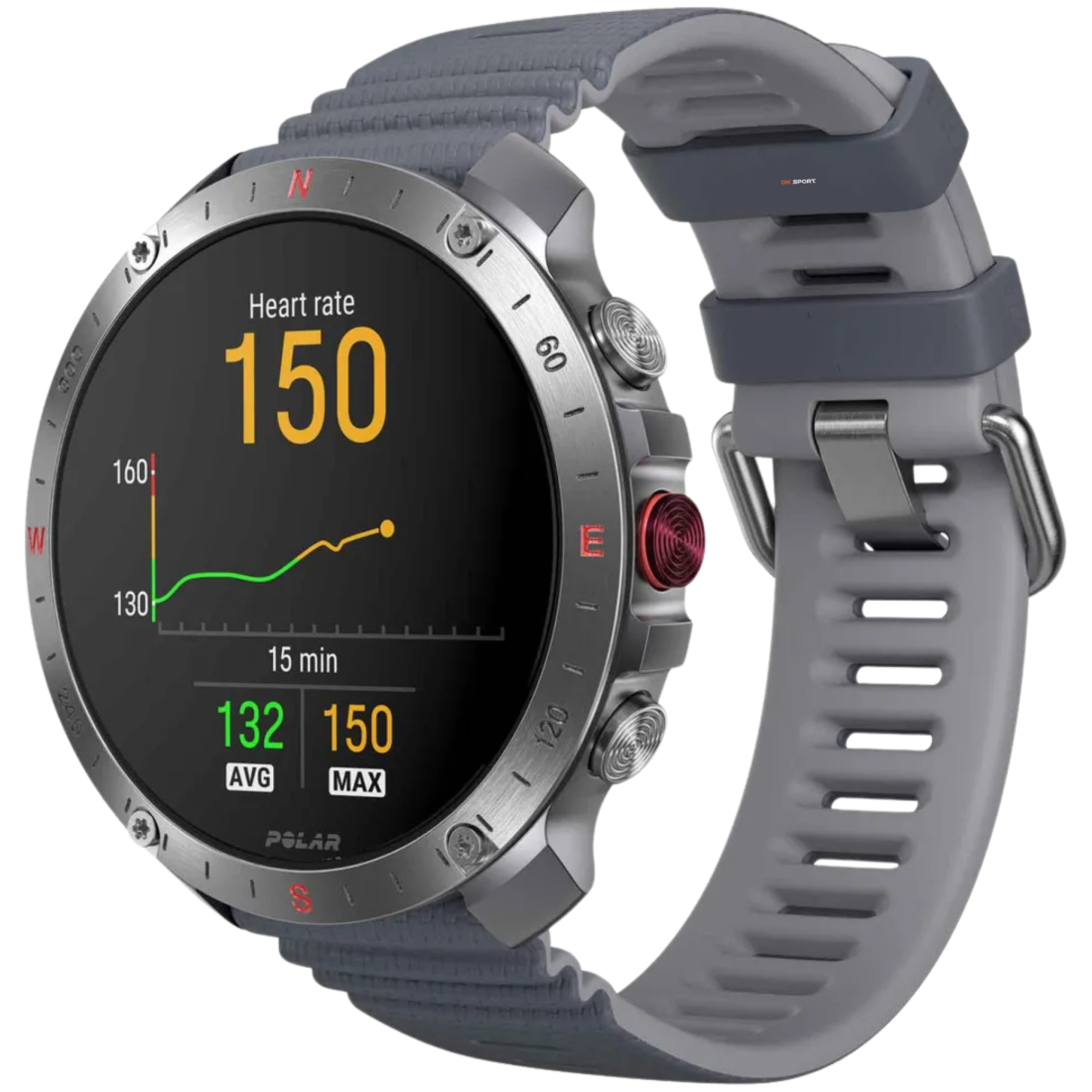 Polar Grit X2 Pro смарт-годинник спортивний водонепроникний ударостійкий чоловічий жіночий військовий з компасом Silver-Grey  PL-900110287-S/L