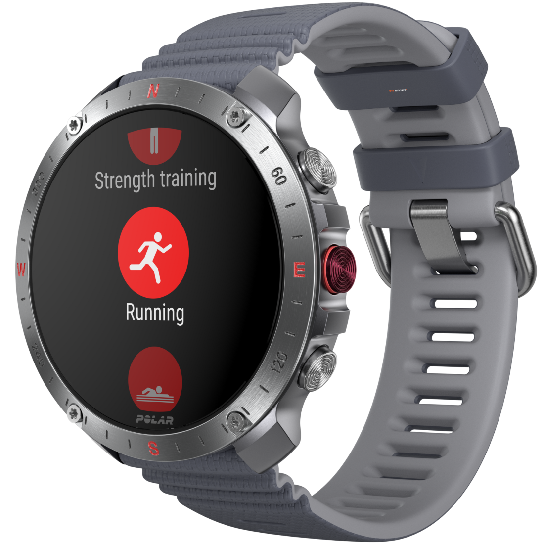 Polar Grit X2 Pro смарт-годинник спортивний водонепроникний ударостійкий чоловічий жіночий військовий з компасом Silver-Grey  PL-900110287-S/L