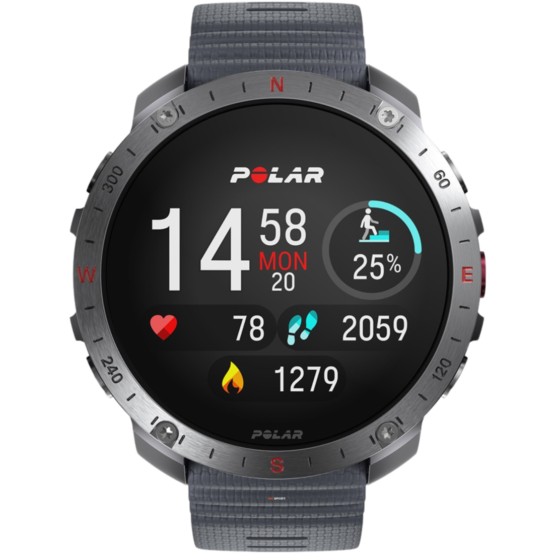 Polar Grit X2 Pro смарт-годинник спортивний водонепроникний ударостійкий чоловічий жіночий військовий з компасом Silver-Grey  PL-900110287-S/L