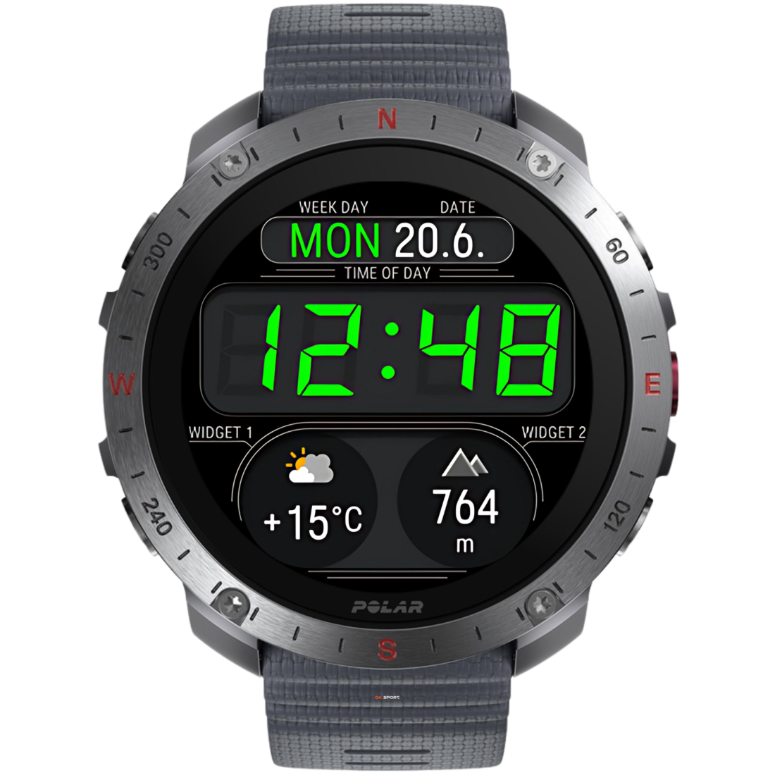 Polar Grit X2 Pro смарт-годинник спортивний водонепроникний ударостійкий чоловічий жіночий військовий з компасом Silver-Grey  PL-900110287-S/L