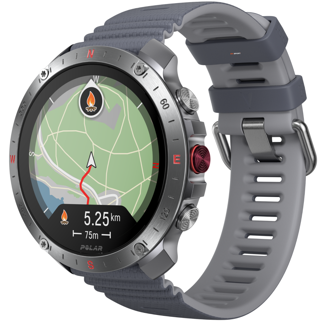 Polar Grit X2 Pro смарт-годинник спортивний водонепроникний ударостійкий чоловічий жіночий військовий з компасом Silver-Grey  PL-900110287-S/L