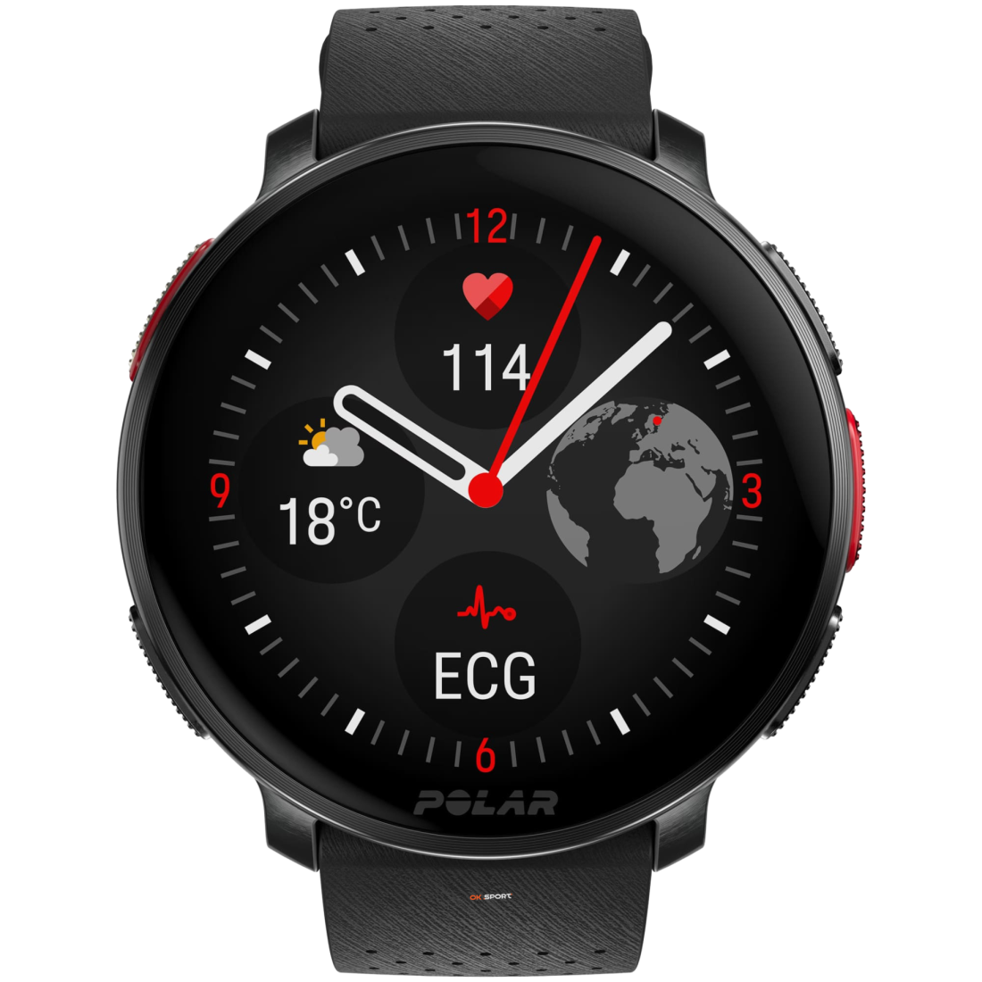 Polar Vantage V3 спортивний годинник смарт наручний чоловічий жіночий для бігу спортсменів плавання в басейні Night Black