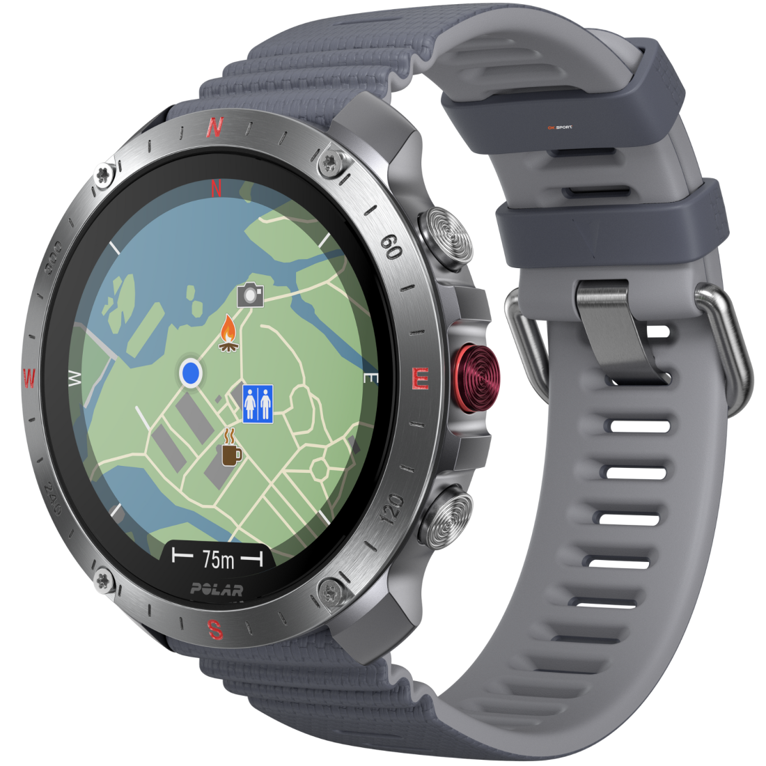 Polar Grit X2 Pro смарт-годинник спортивний водонепроникний ударостійкий чоловічий жіночий військовий з компасом Silver-Grey  PL-900110287-S/L
