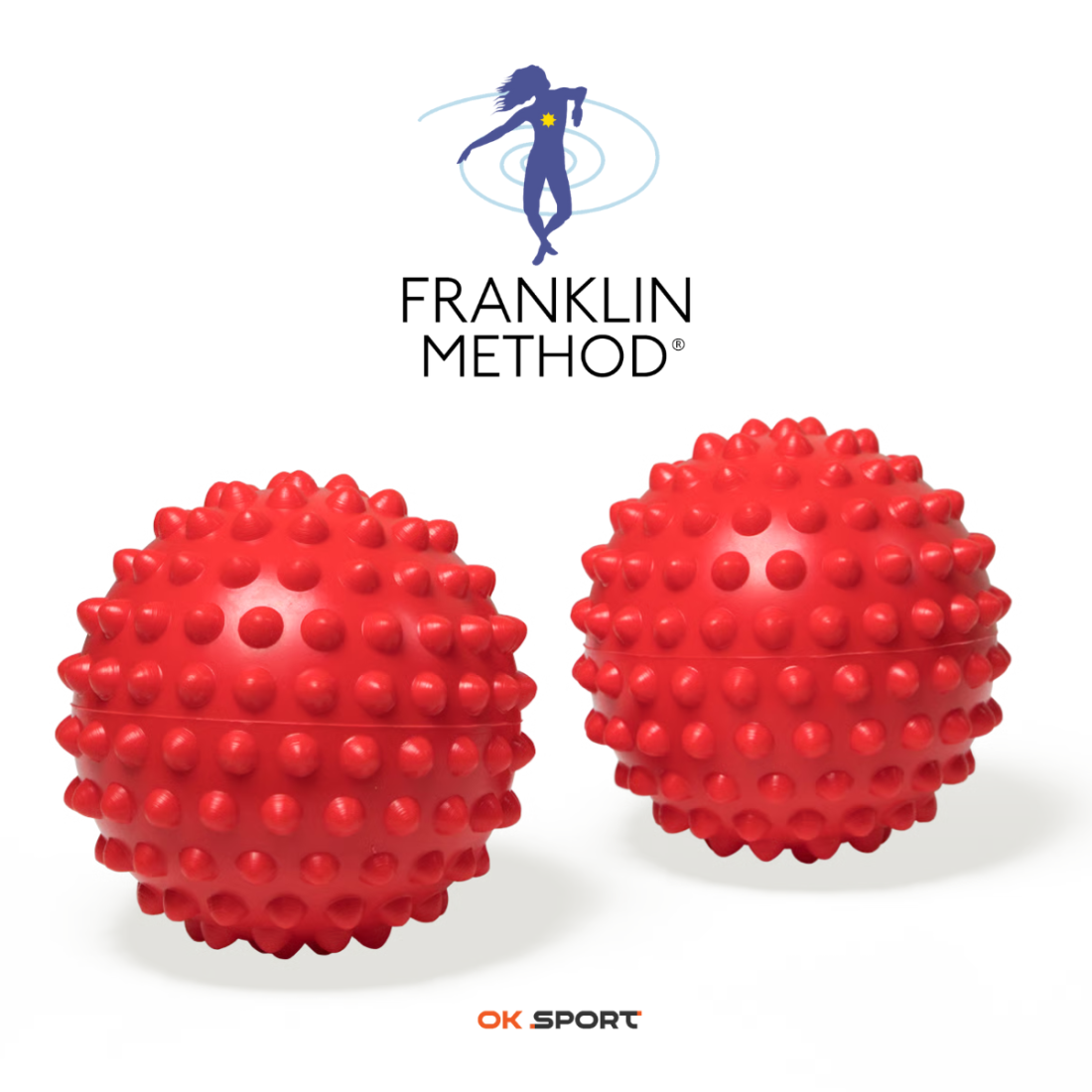Масажні м'ячі Franklin Easy Grip для масажу стоп, спини, ніг, рук, шиї, обличчя, плечей, метод МФР, набір із 2 м’ячів ⌀ 10 см