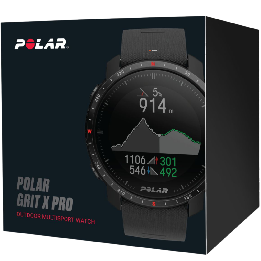 Polar Grit X Pro Black смарт-годинник для спорту преміум-класу водонепроникний 90085773