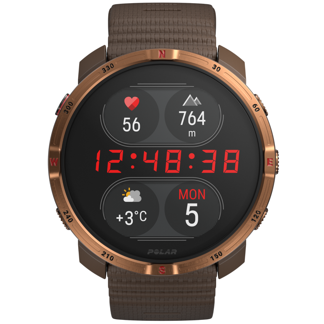 Смарт-годинник Polar Grit X2 Brown Copper для спорту, бігу, плавання, туризму, водонепроникний