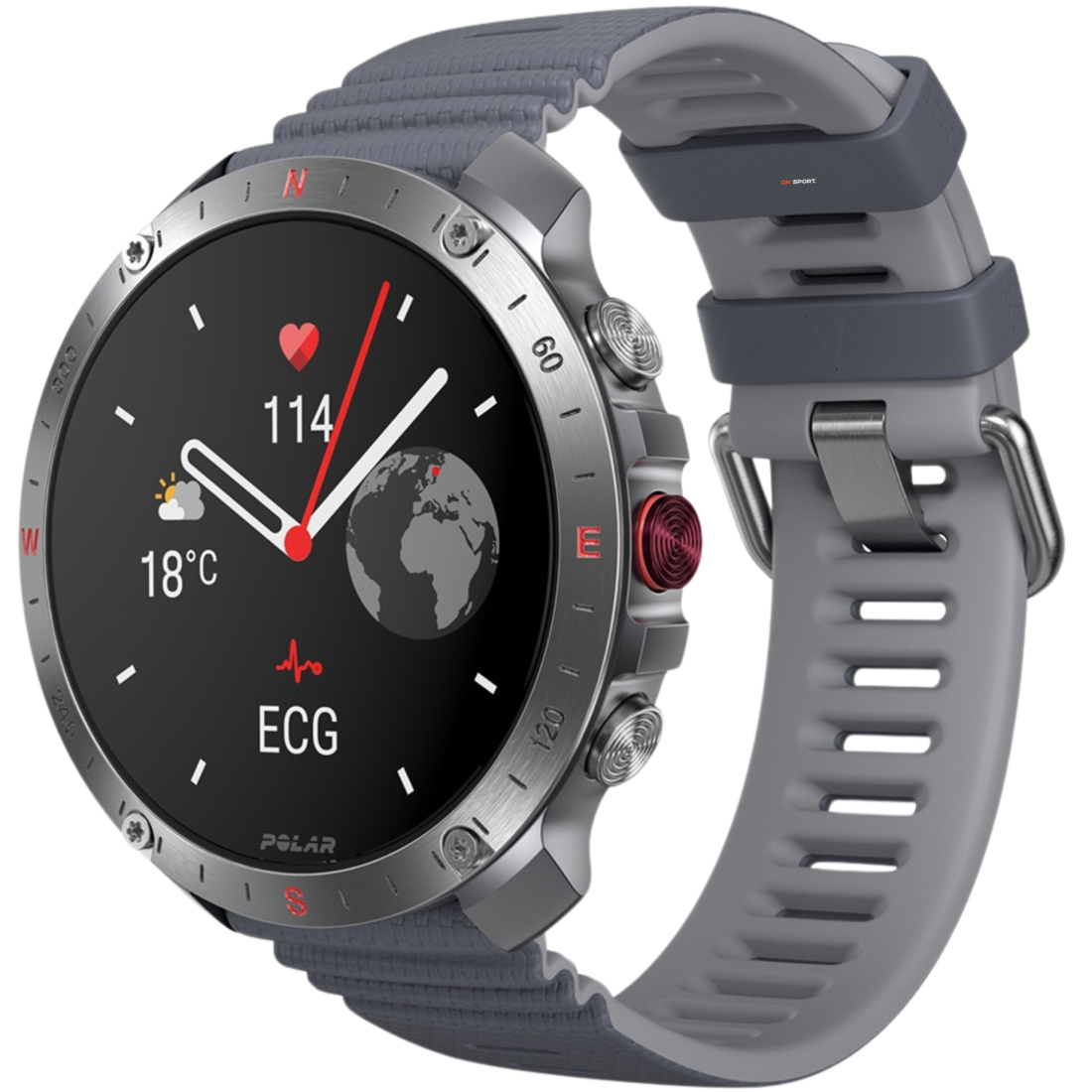 Polar Grit X2 Pro смарт-годинник спортивний водонепроникний ударостійкий чоловічий жіночий військовий з компасом Silver-Grey  PL-900110287-S/L