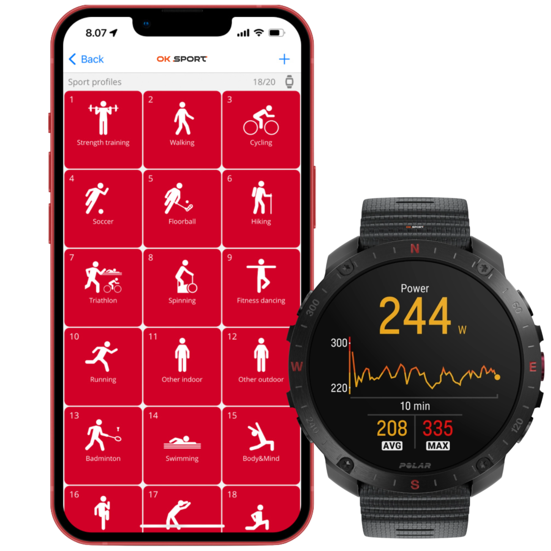 Polar Grit X2 Pro смарт-годинник для спорту бігу водонепроникний Black 900110283