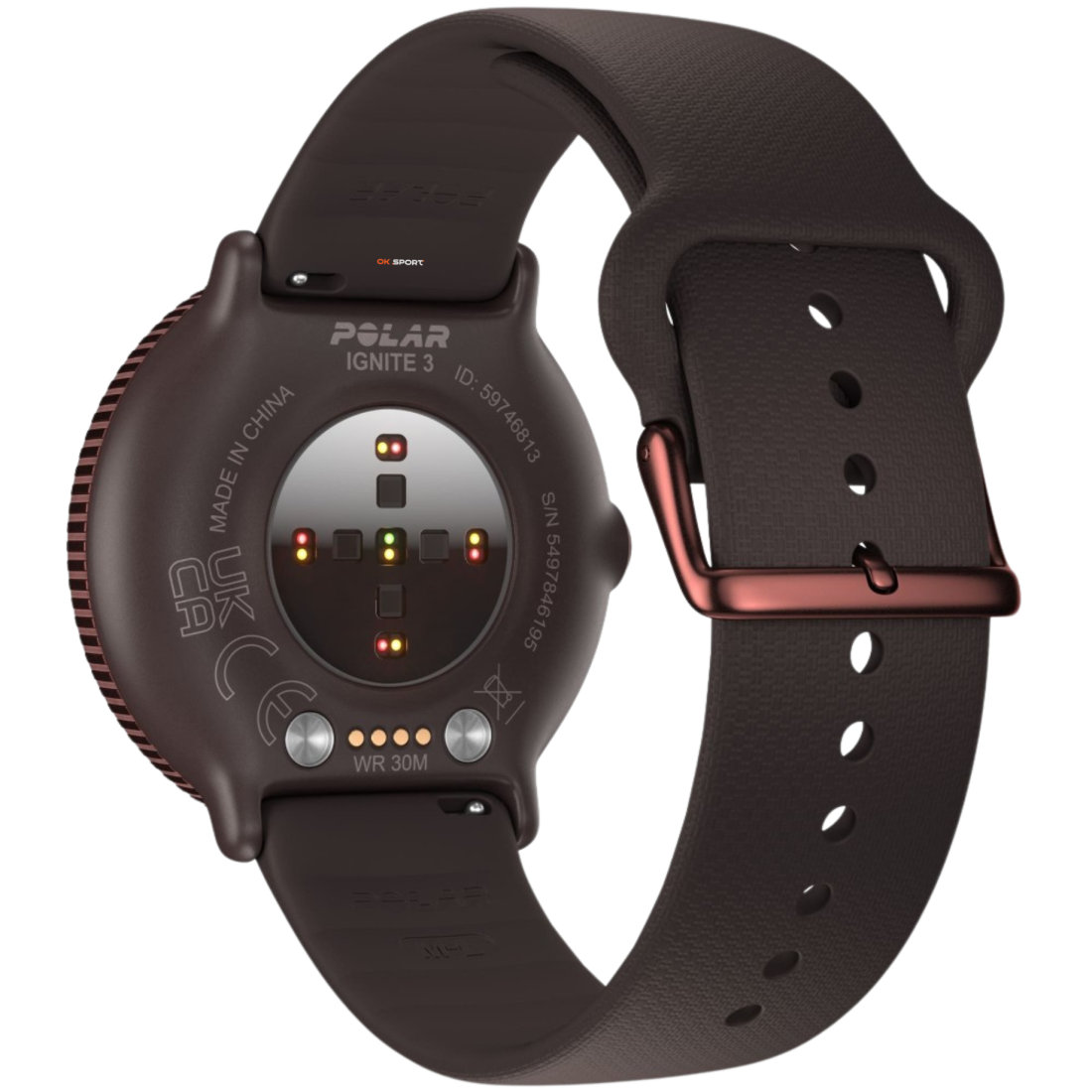 Polar Ignite 3 фітнес-годинник з крокоміром і вимірюванням пульсу Brown Copper 900106239
