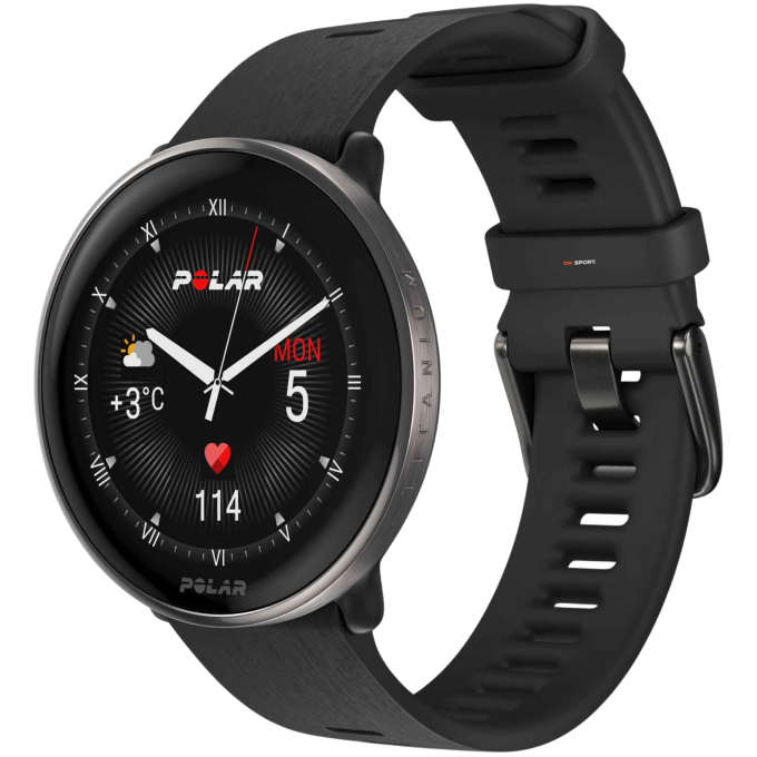 Polar Ignite 3 Titanium розумний смарт-годинник для фітнесу з крокоміром Black 900110027
