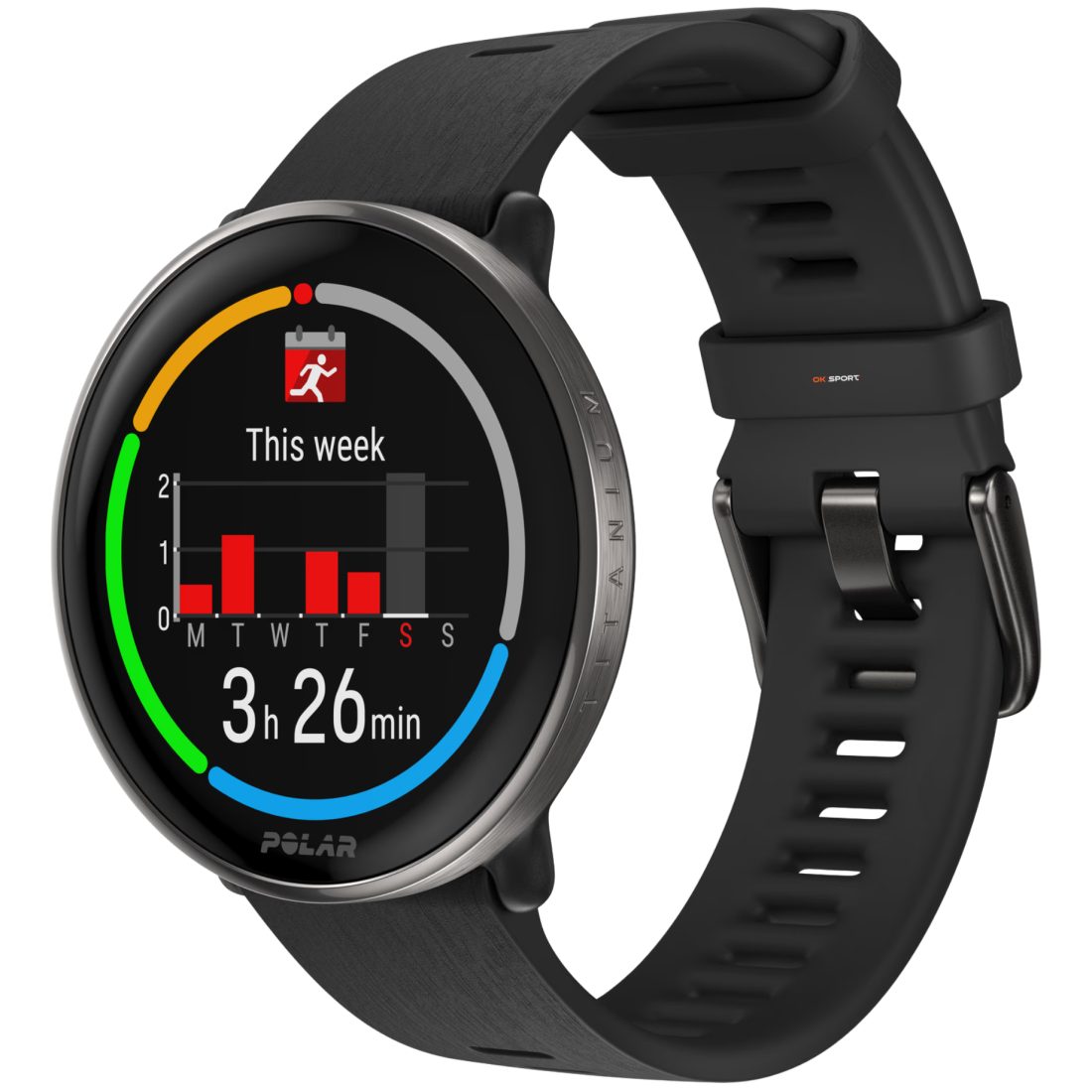 Polar Ignite 3 Titanium розумний смарт-годинник для фітнесу з крокоміром Black 900110027