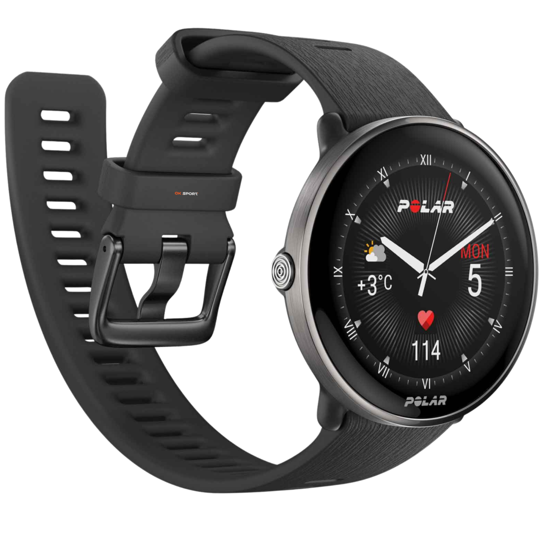 Polar Ignite 3 Titanium розумний смарт-годинник для фітнесу з крокоміром Black 900110027